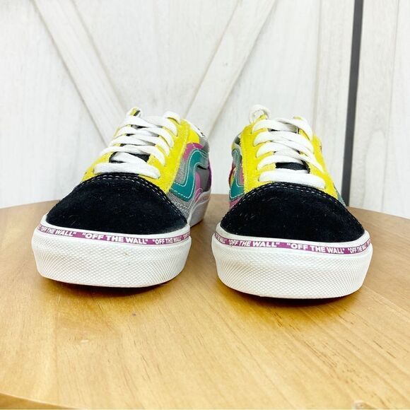 Vans Off The Wall Old Skool Juxtapoze Multicolor Lace Up Sneakers Youth Size 1 - Picture 6 of 11